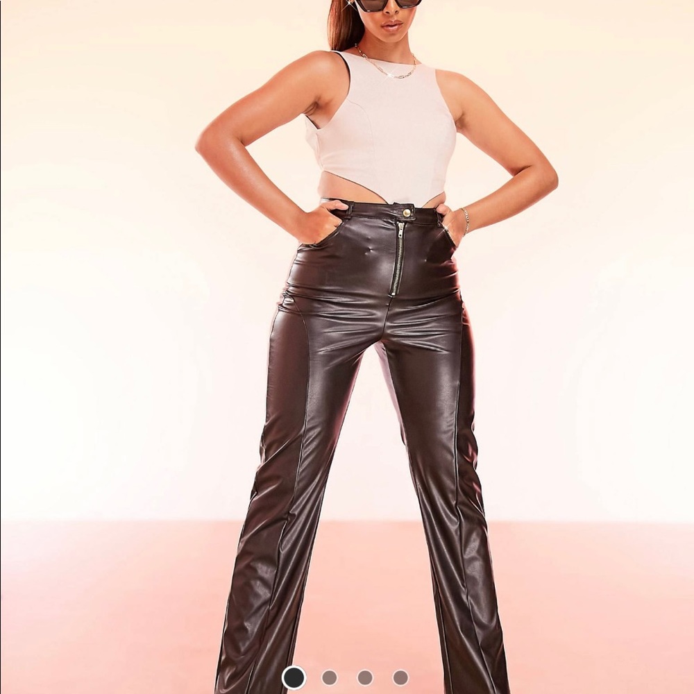 ASOS LUXE PU straight leg pants